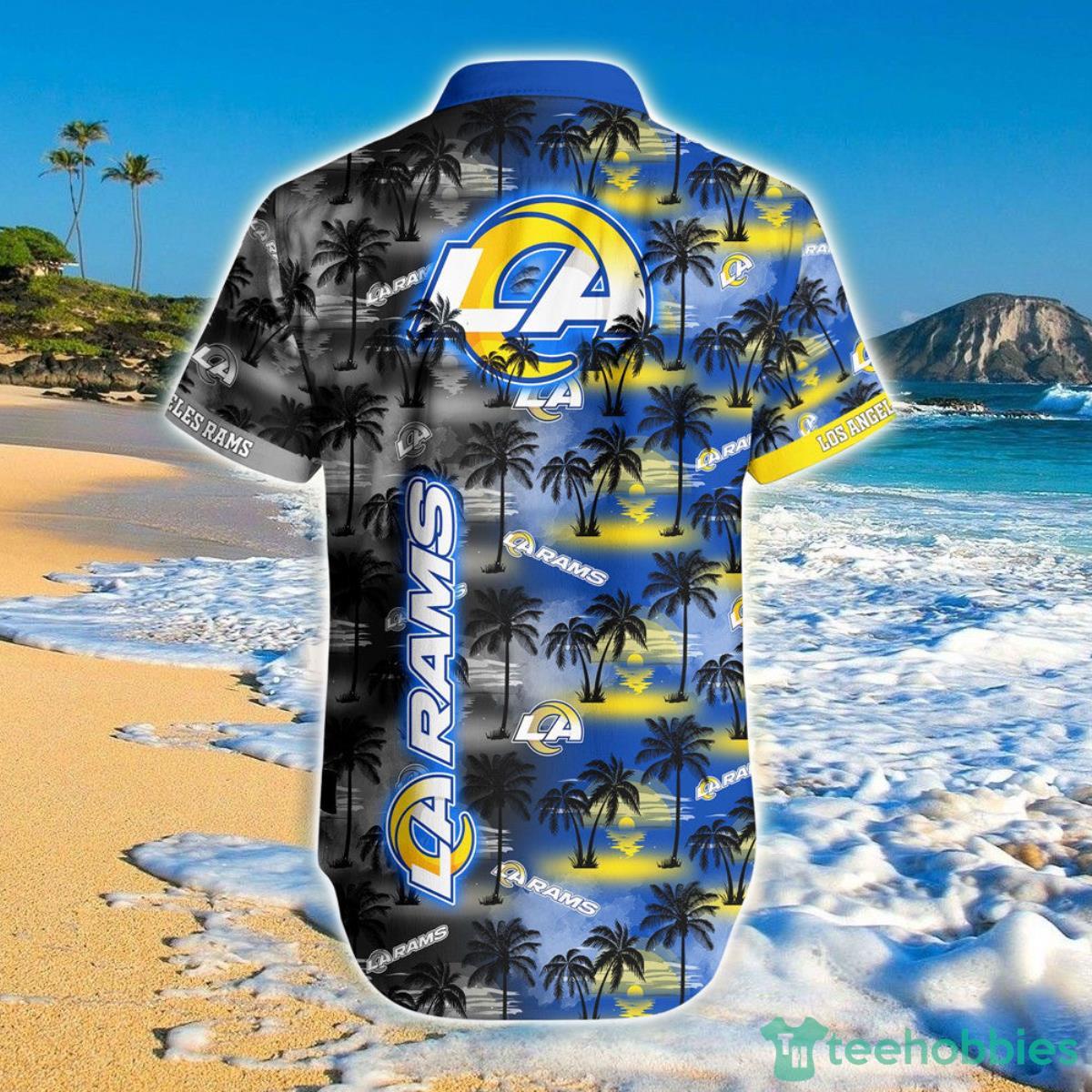 Los Angeles Rams Hawaiian Shirt Palm Tree Pattern Product Photo 2