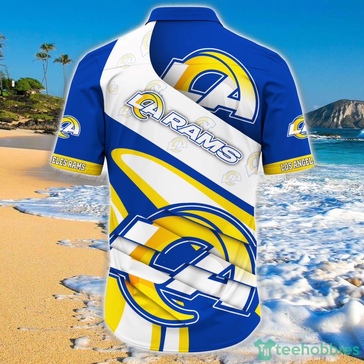 Los Angeles Rams NFL Hawaiian Shirt Short Sleeve Big Logo Product Photo 2