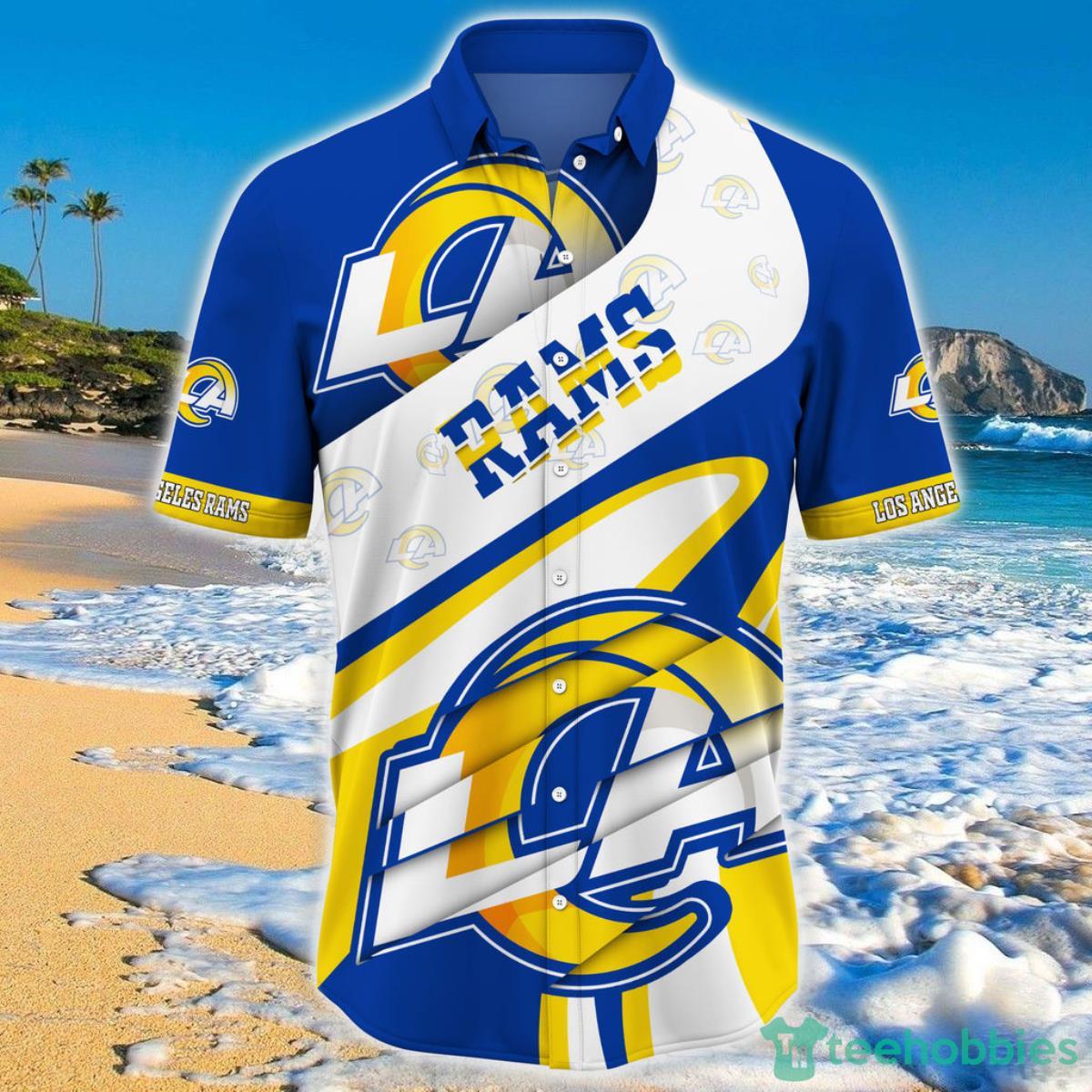 Los Angeles Rams NFL Hawaiian Shirt Short Sleeve Big Logo Product Photo 1