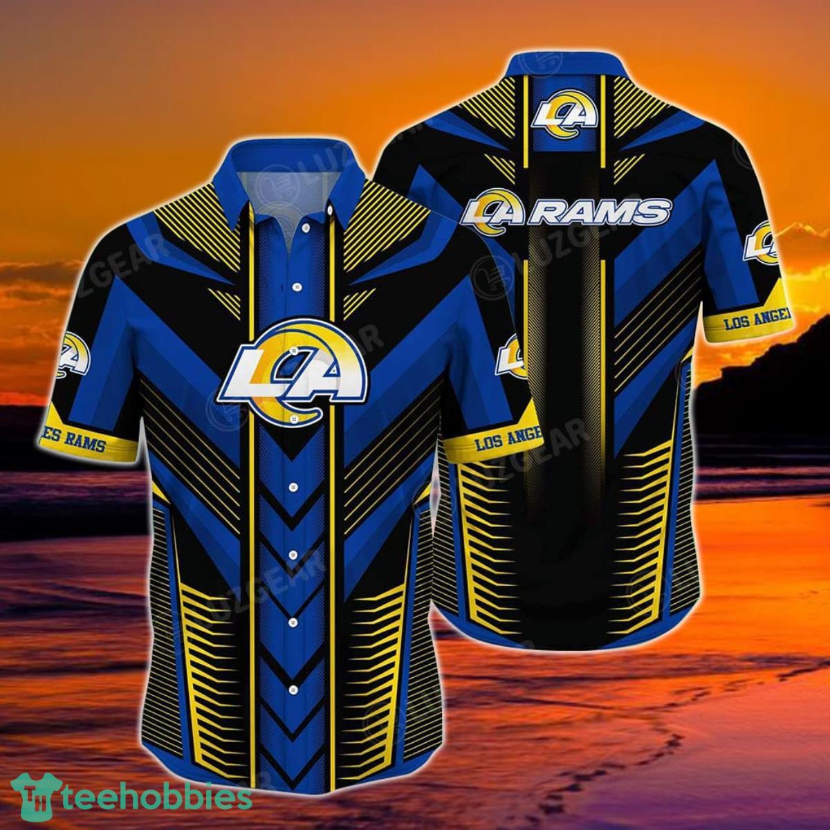 Los Angeles Rams NFL Hawaiian Shirt Summer Short Sleeve Button Down Shirt Gift For Big Fans Product Photo 1