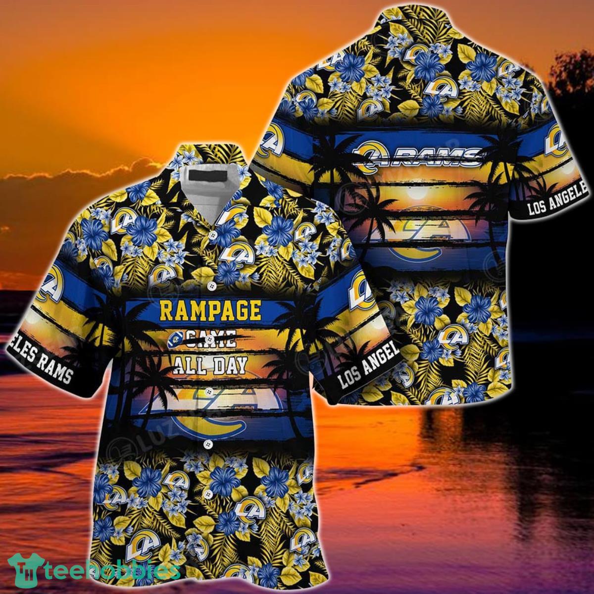 Los Angeles Rams NFL Summer Hawaiian Shirt Floral Pattern Graphic For Sports Enthusiast Product Photo 1