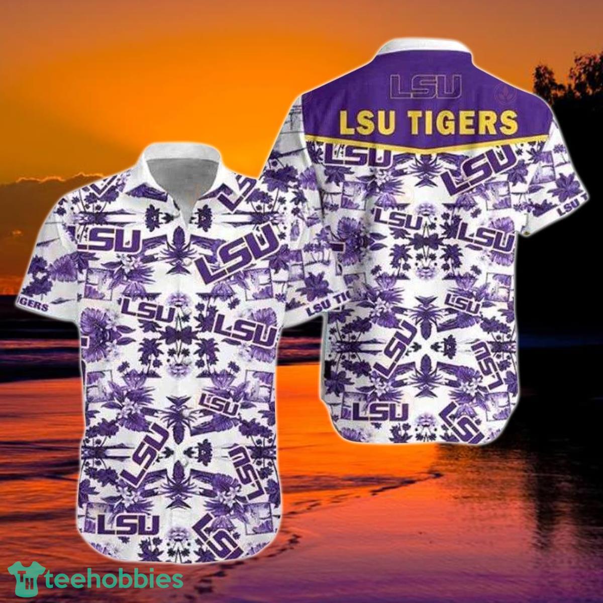 LSU Hawaiian Shirt LSU Tigers Palm Tree Tropical Shirt Product Photo 1