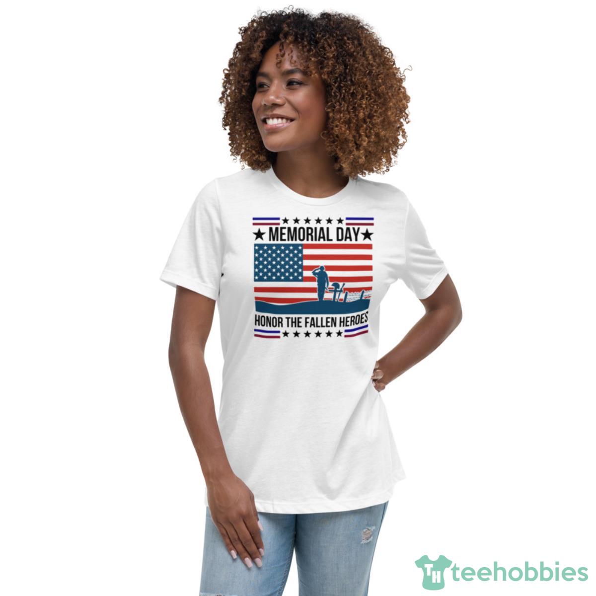 Memorial Chicago Flag T-Shirt with Left Sleeve American Flag