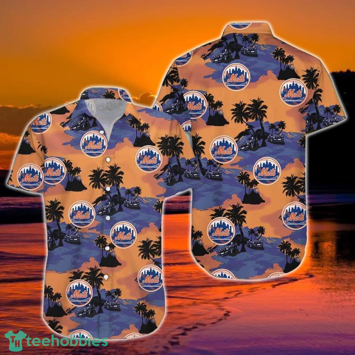 Mets Hawaiian Shirt Mets Coconut Trees Hawaiian Shirt Product Photo 1