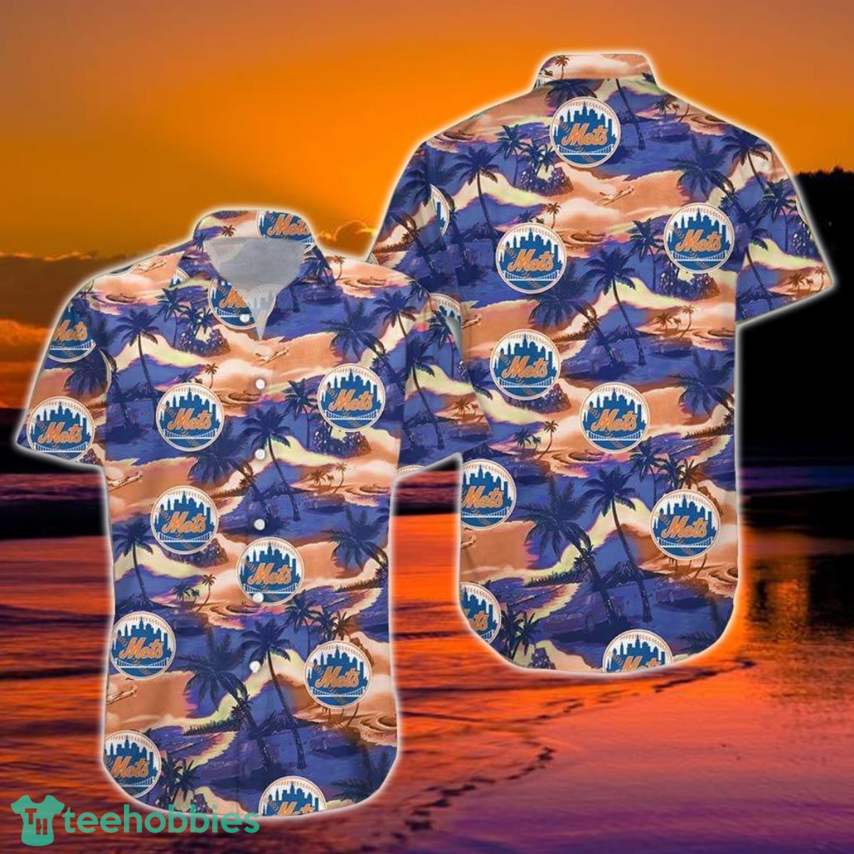 Mets Hawaiian Shirt Mets Sunset Hawaiian Shirt Product Photo 1