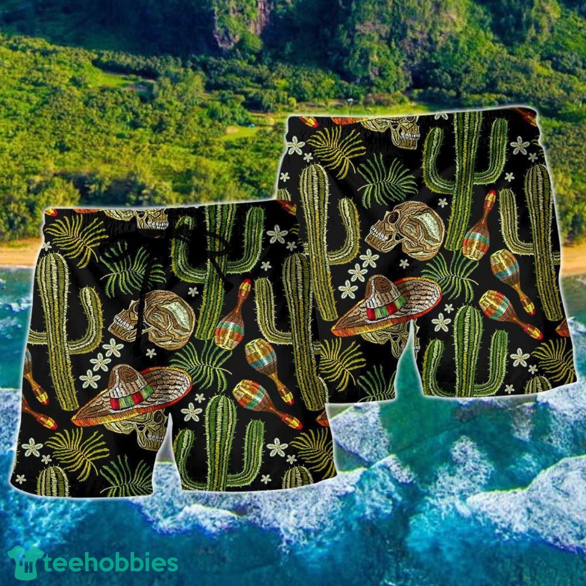 Mexican Skull Black Style So Cool Hawaii Shorts For Men - Skull Shorts - Mens Swim Trunks Product Photo 2