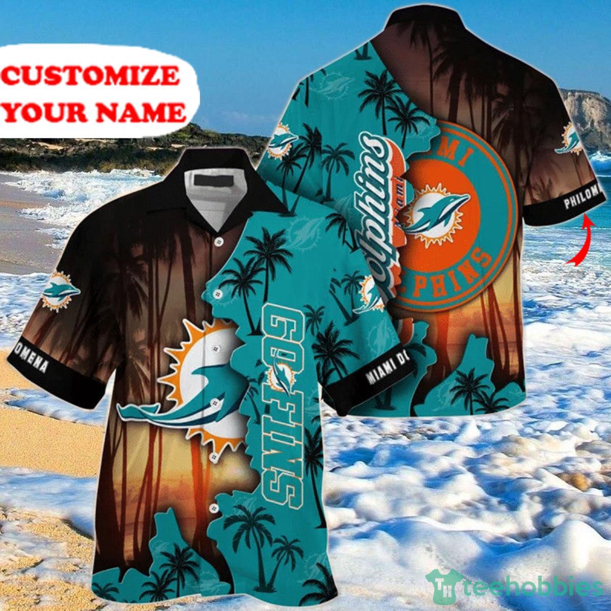 Miami Dolphins NFL Hawaiian Shirt Custom Name Product Photo 3 Miami Dolphins NFL Hawaiian Shirt Custom Name Product Photo 3