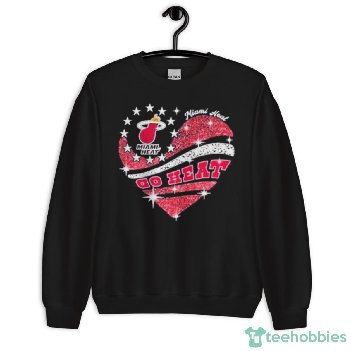 Miami Heat Go Heat Heart Diamond Shirt - Unisex Crewneck Sweatshirt