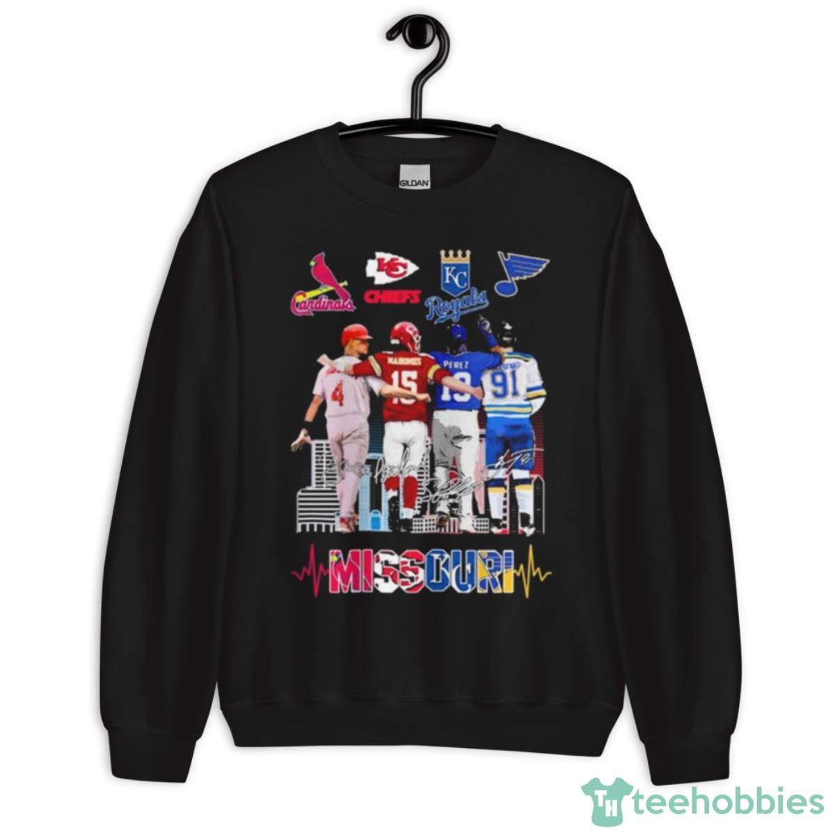 Missouri Teams Sport Yadier Molina Salvador Perez Patrick Mahome Signature Signature Shirt - Unisex Crewneck Sweatshirt