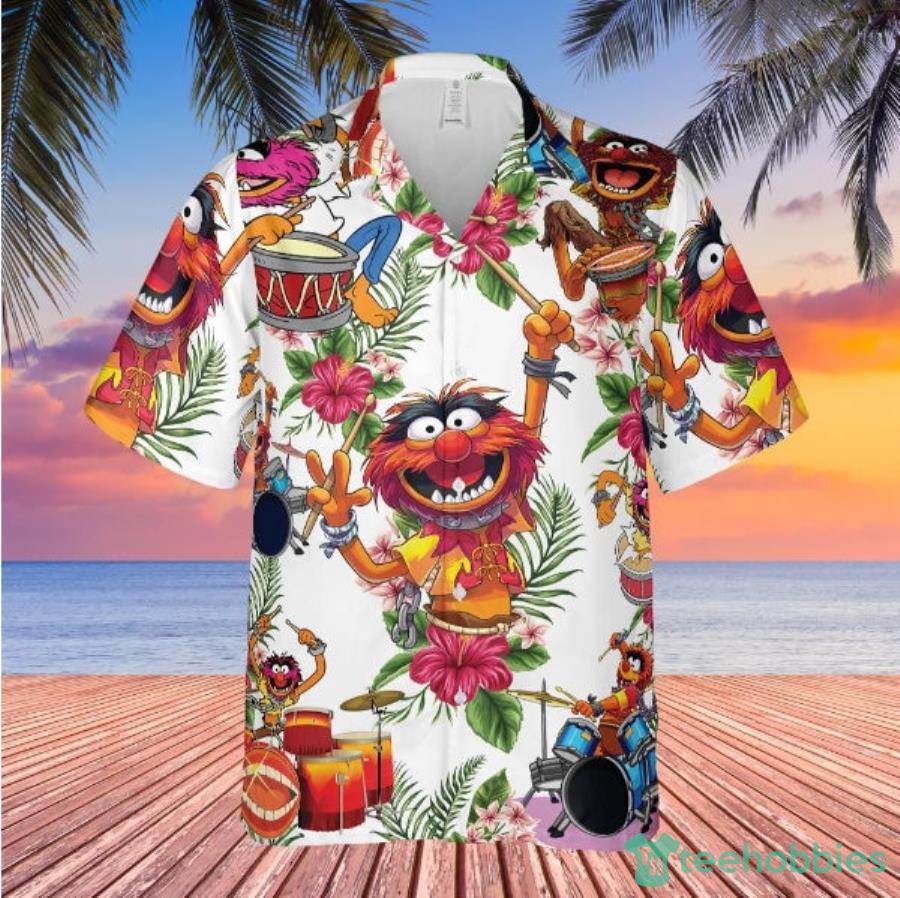 Muppet Playing Drum Tropical Flower Hawaiian Shirt Product Photo 2