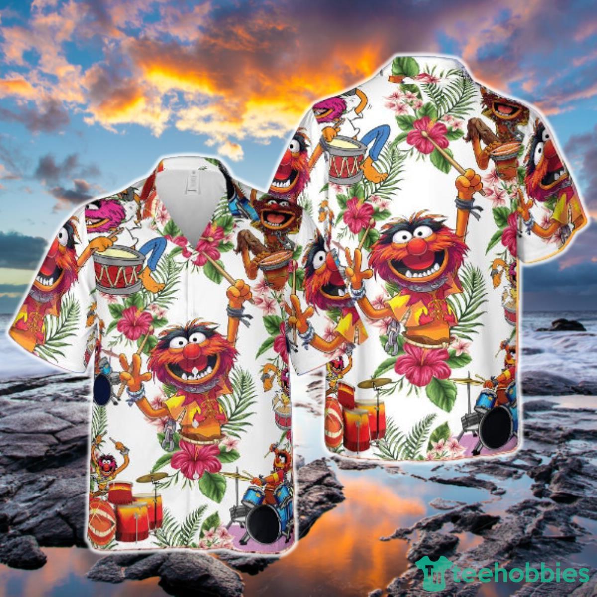 Muppet Playing Drum Tropical Flower Hawaiian Shirt Product Photo 1