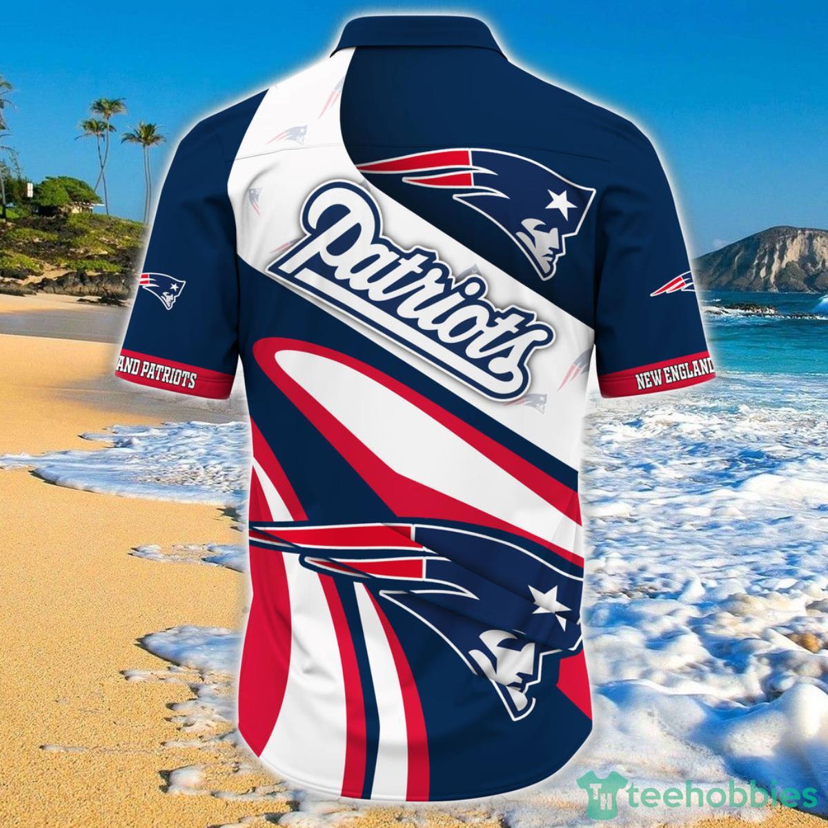 New England Patriots NFL Hawaiian Shirt Short Sleeve Big Logo Product Photo 2