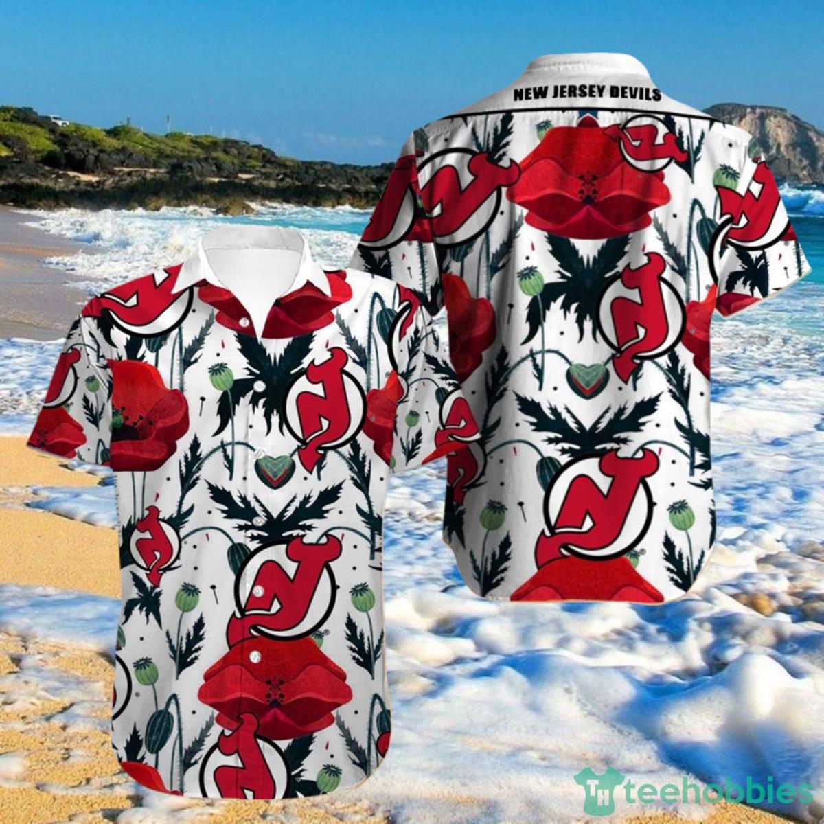 New Jersey Devils Hawaiian Shirt Big Floral For Men And Women Product Photo 1