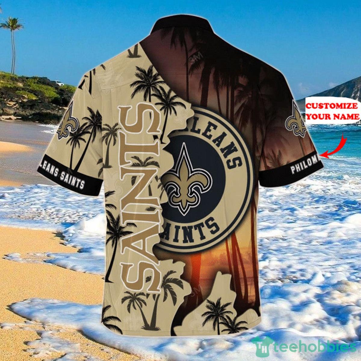 New Orleans Saints NFL Hawaiian Shirt Custom Name Product Photo 2