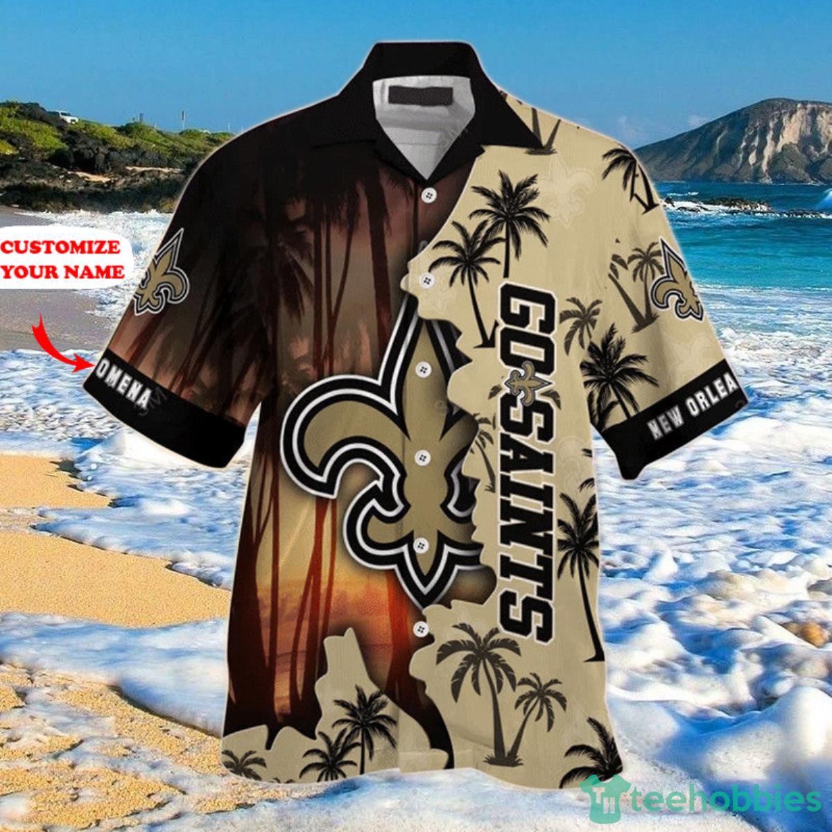 New Orleans Saints NFL Hawaiian Shirt Custom Name Product Photo 1