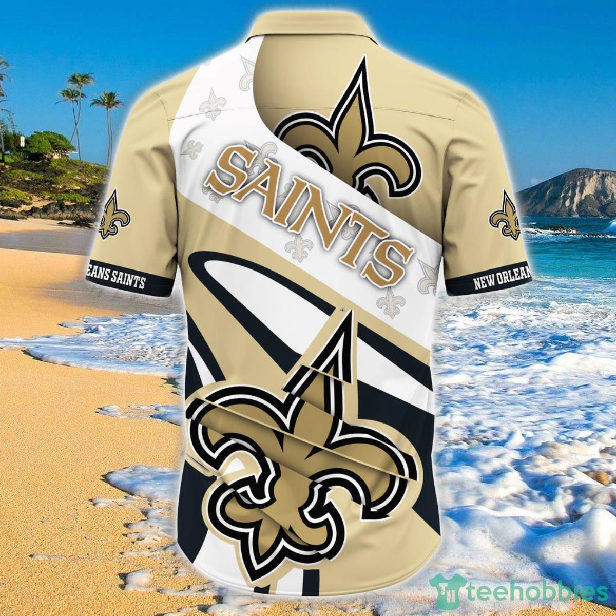 New Orleans Saints NFL Hawaiian Shirt Short Sleeve Big Logo Product Photo 2