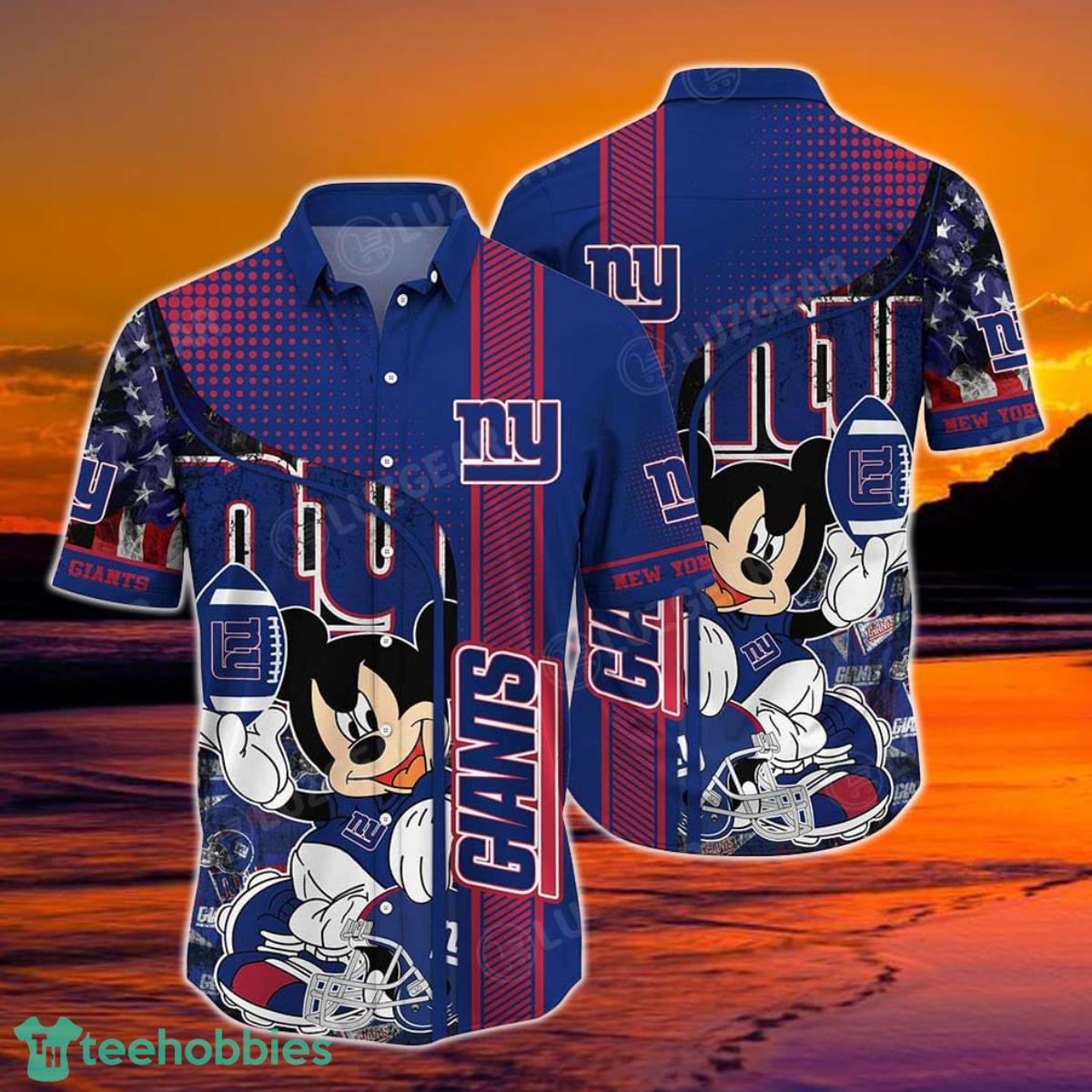 New York Giants NFL Hawaiian Shirt Mickey Graphic 3D Printed Best Gift For Fans NFL Product Photo 1