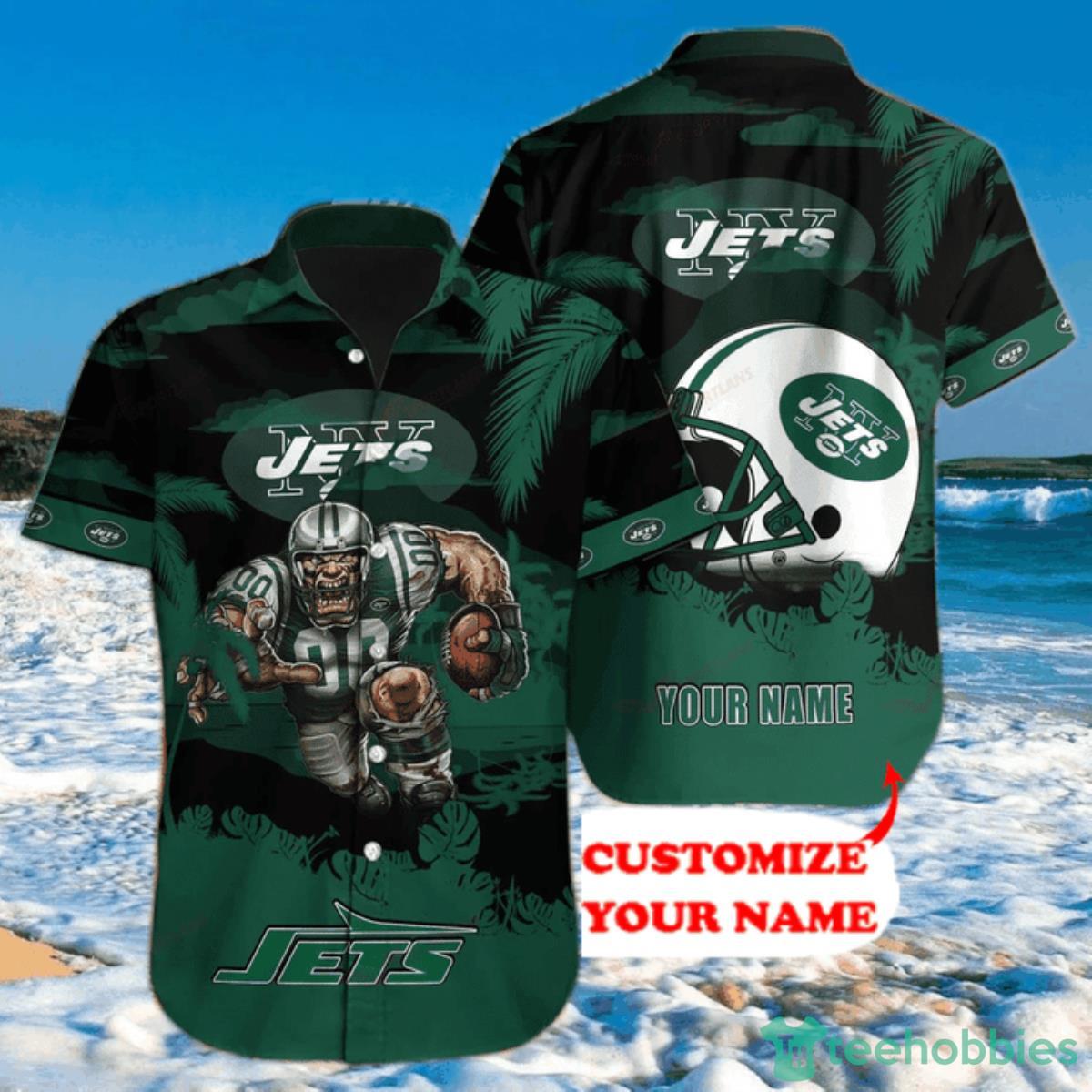 New York Jets Hawaiian Shirt Mascot Custom Name Product Photo 1