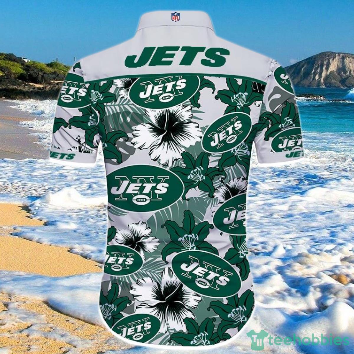 New York Jets Hawaiian Shirt Tropical Flower Short Sleeve Product Photo 2