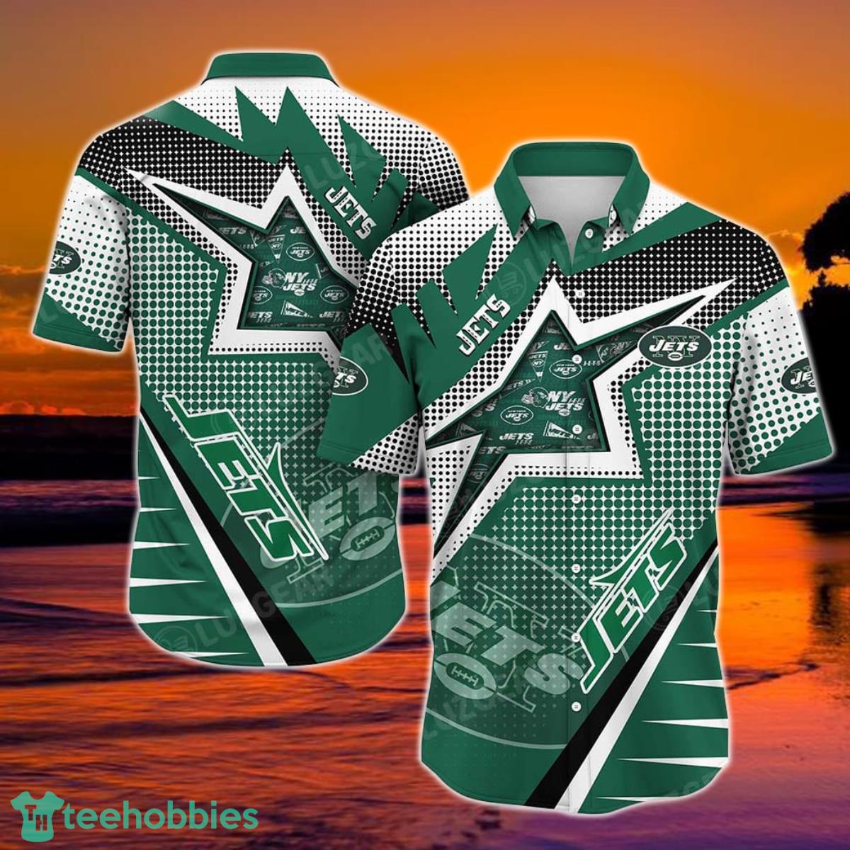 New York Jets NFL Football Beach Shirt For This Summer Graphic Print Hawaiian Shirt Big Fans Product Photo 1