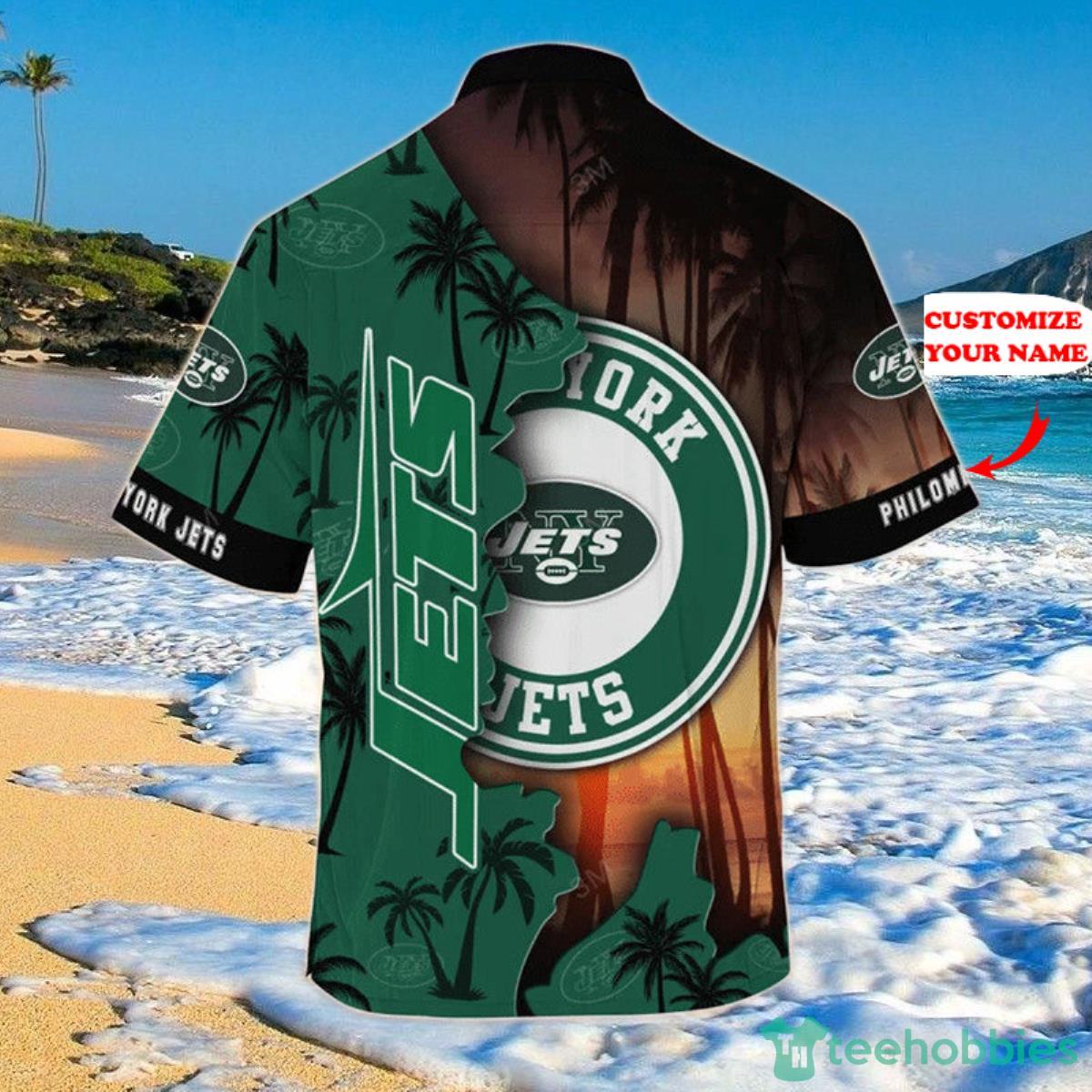 New York Jets NFL Hawaiian Shirt Custom Name Product Photo 2