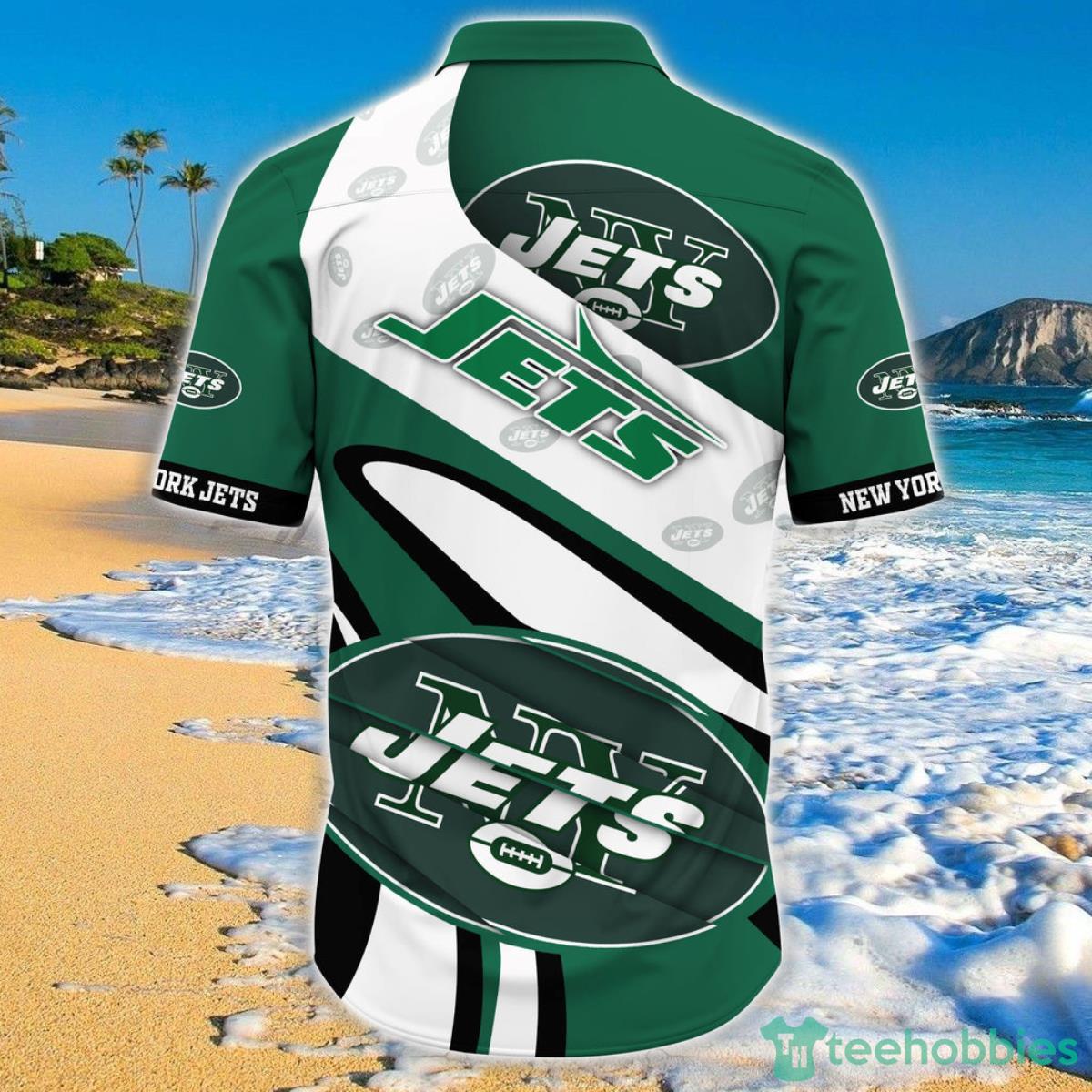 New York Jets NFL Hawaiian Shirt Short Sleeve Big Logo Product Photo 2