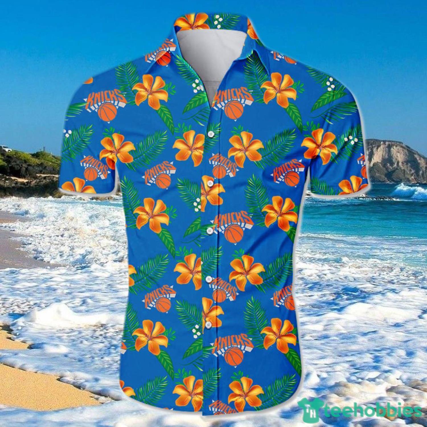 New York Knicks Hawaiian Shirt For Men And Women Small Flowers Product Photo 1