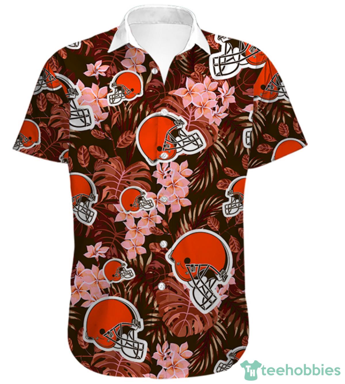 NFL Cleveland Browns Hawaiian Shirt Tropical Product Photo 1
