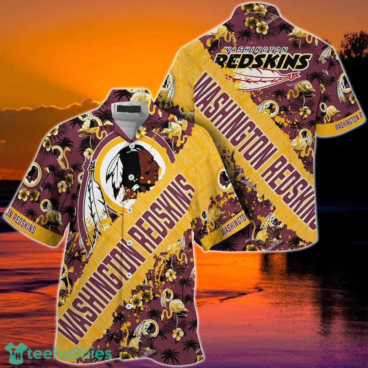 NFL Washington RedskinsHawaiian Shirt With Tropical Pattern Flamingo Printed For Fans Product Photo 1