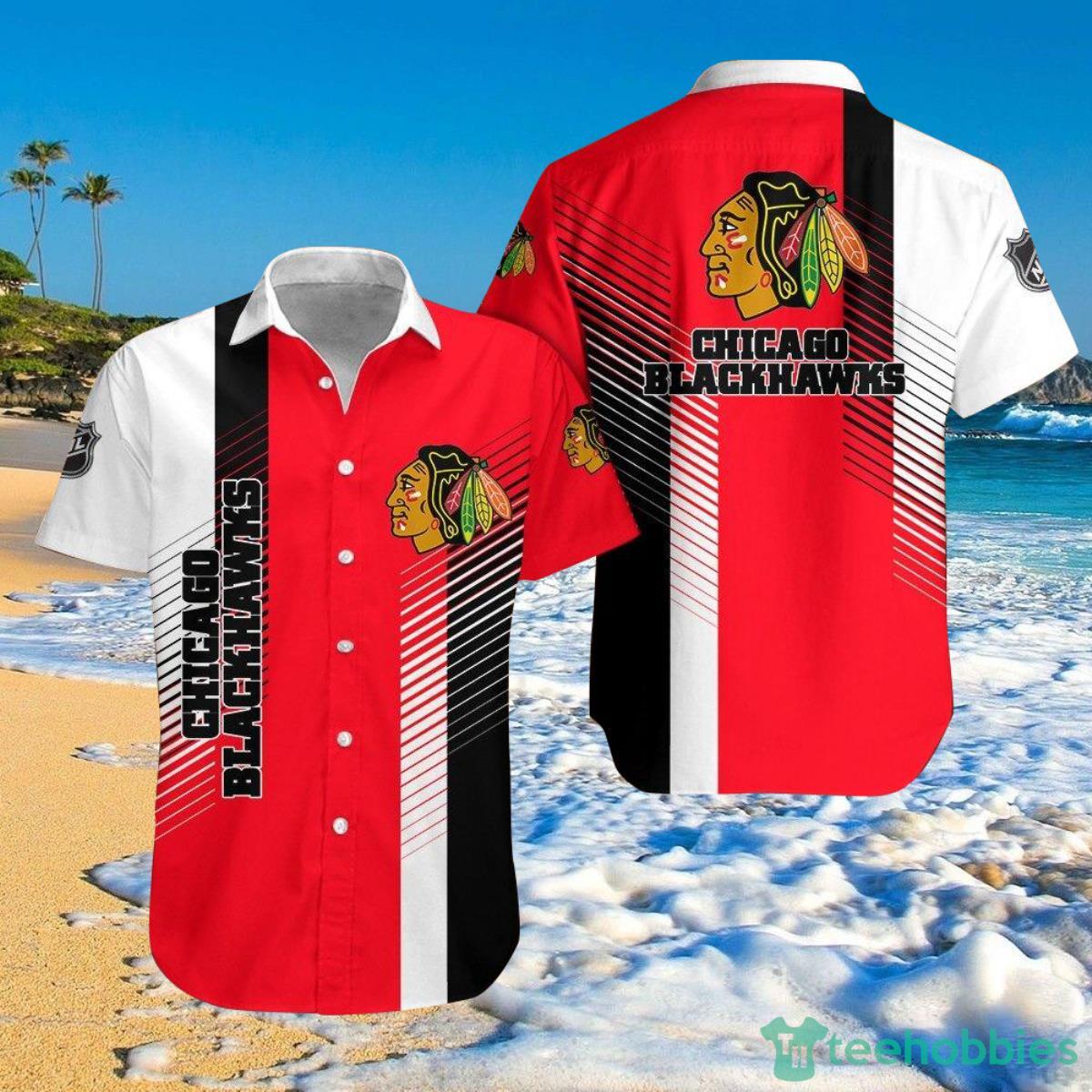 NHL Chicago Blackhawks Shirts Striped For Men And Women Short Sleeve Product Photo 1