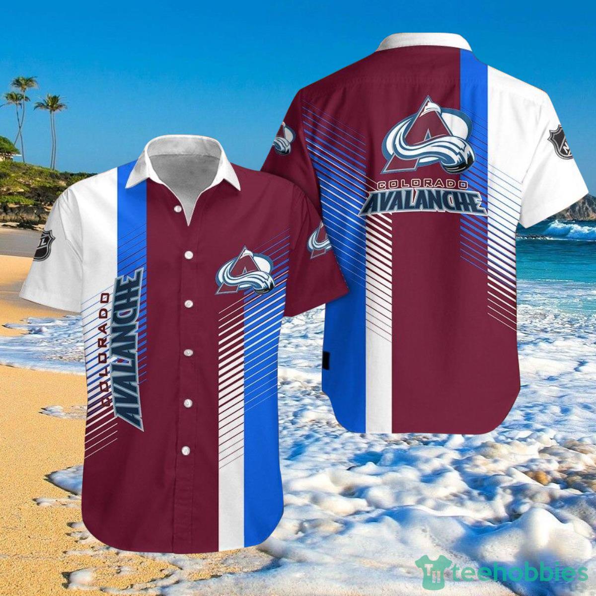 NHL Colorado Avalanche Shirts Striped For Men And Women Short Sleeve Product Photo 1