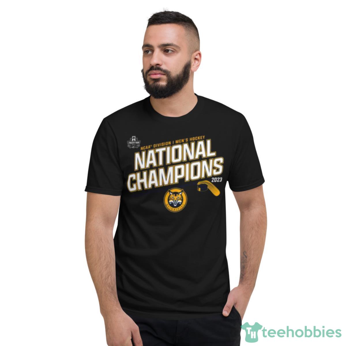 NHL Quinnipiac Bobcats 2023 NCAA National Champions Shirt - Short Sleeve T-Shirt