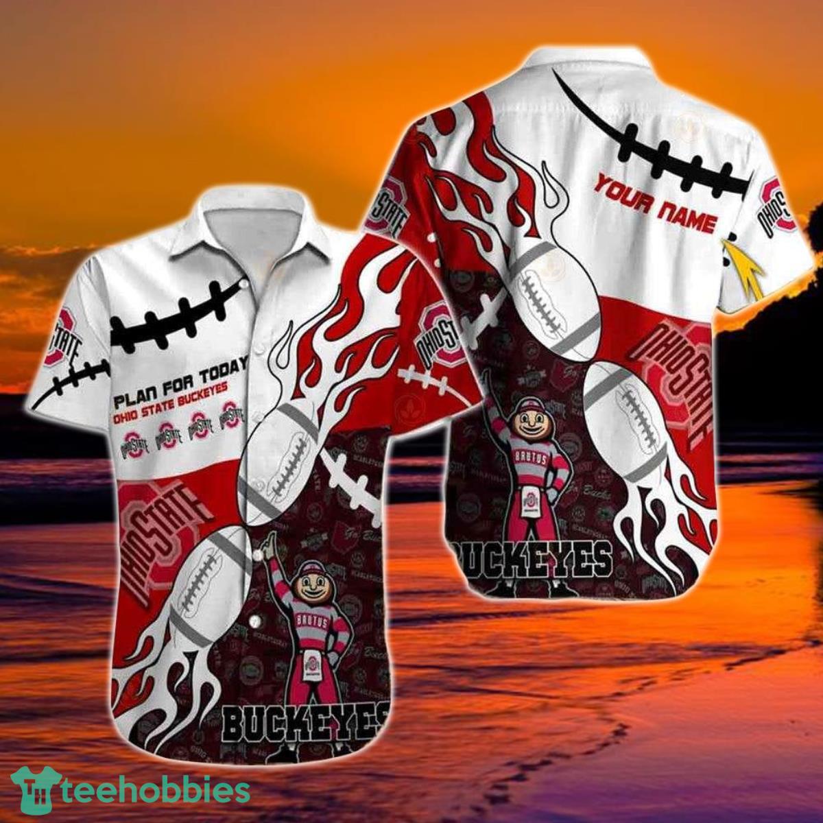 Ohio State Hawaiian Shirt Brutus Buckeye Plan For Today Custom Personalized Product Photo 1