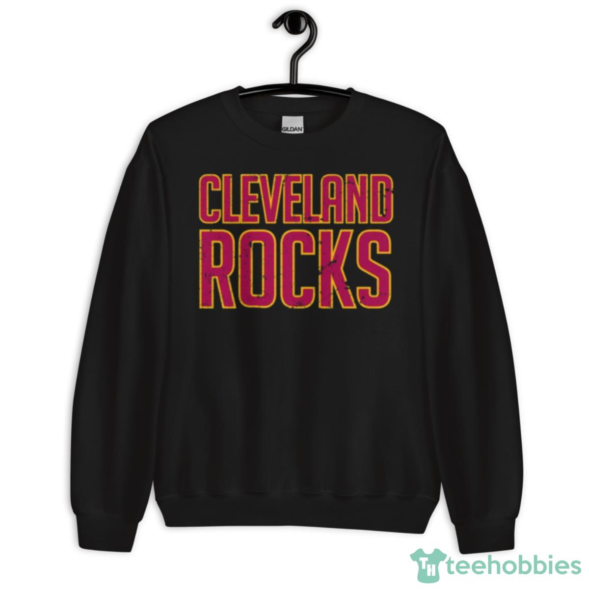 Original Cleveland Rocks Distressed Texture Shirt - Unisex Crewneck Sweatshirt