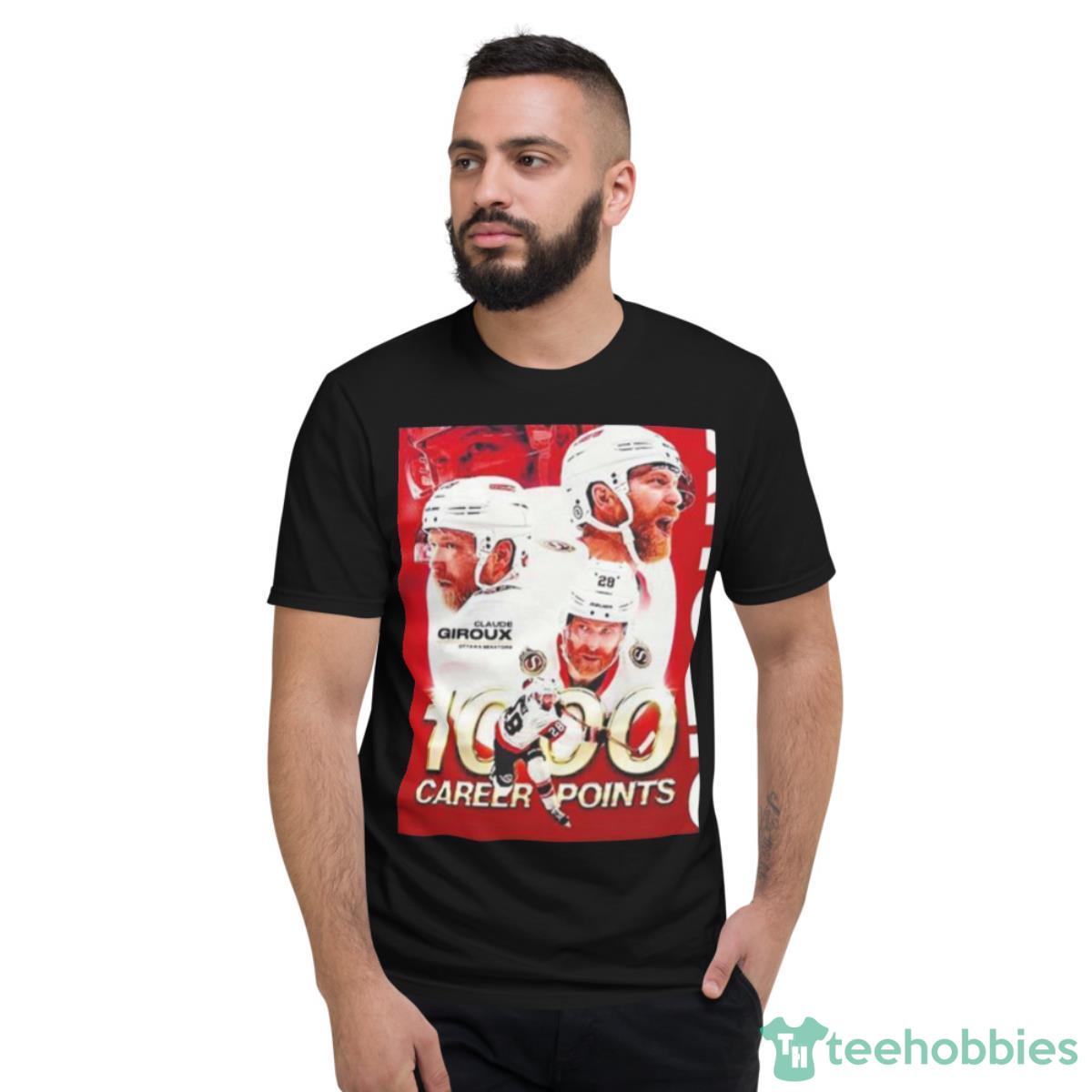 Ottawa Hockey Claude Giroux 1000 Career Nhl Points Shirt - Short Sleeve T-Shirt