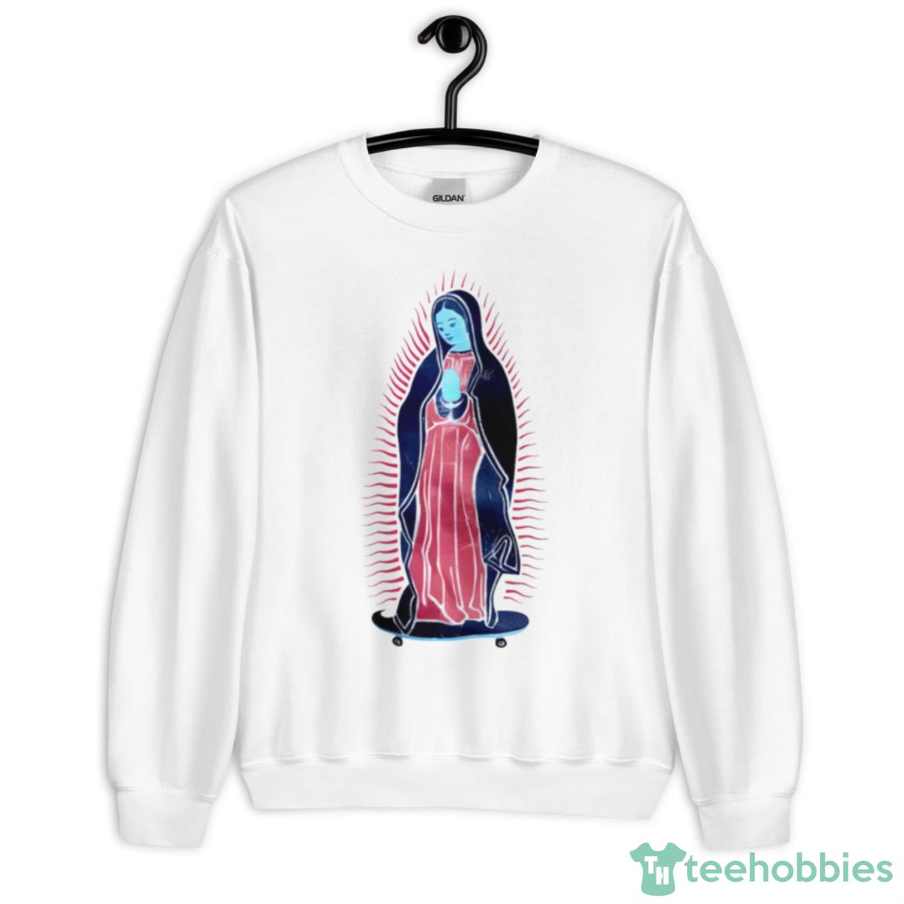 Our Lady Of Guadalupe On Skateboard Swea Shirt - Unisex Heavy Blend Crewneck Sweatshirt