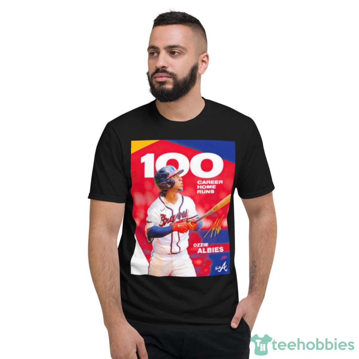 Ozzie Albies 100 Career Home Runs Shirt - Short Sleeve T-Shirt