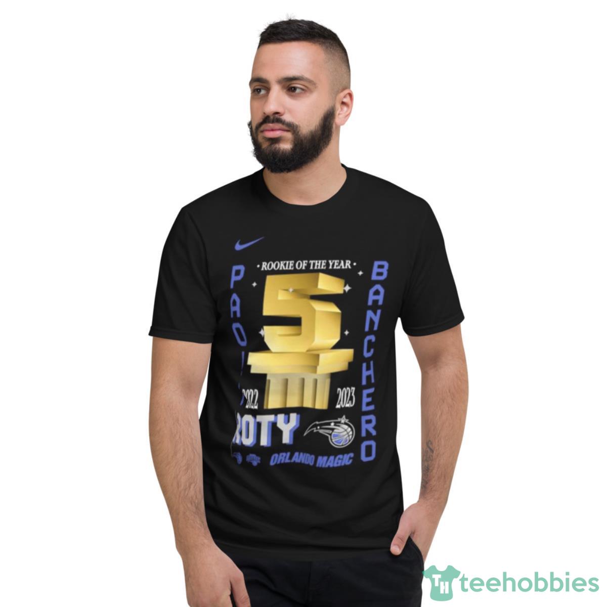 Paolo Banchero Orlando Magic Nike 2023 NBA Rookie Of The Year Shirt - Short Sleeve T-Shirt