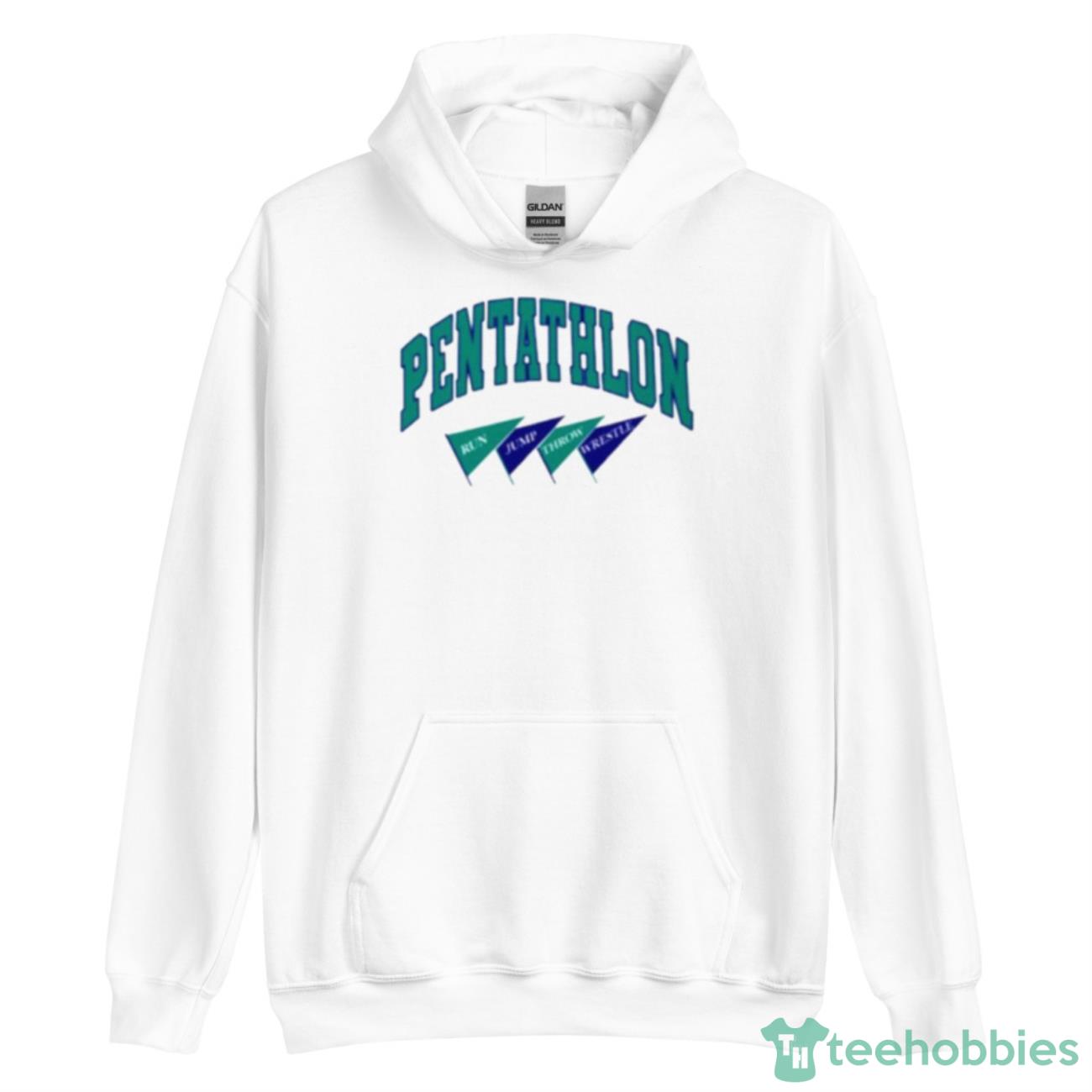 Pentathlon Run Jump Throw Wrestle Shirt - Unisex Heavy Blend Hooded Sweatshirt