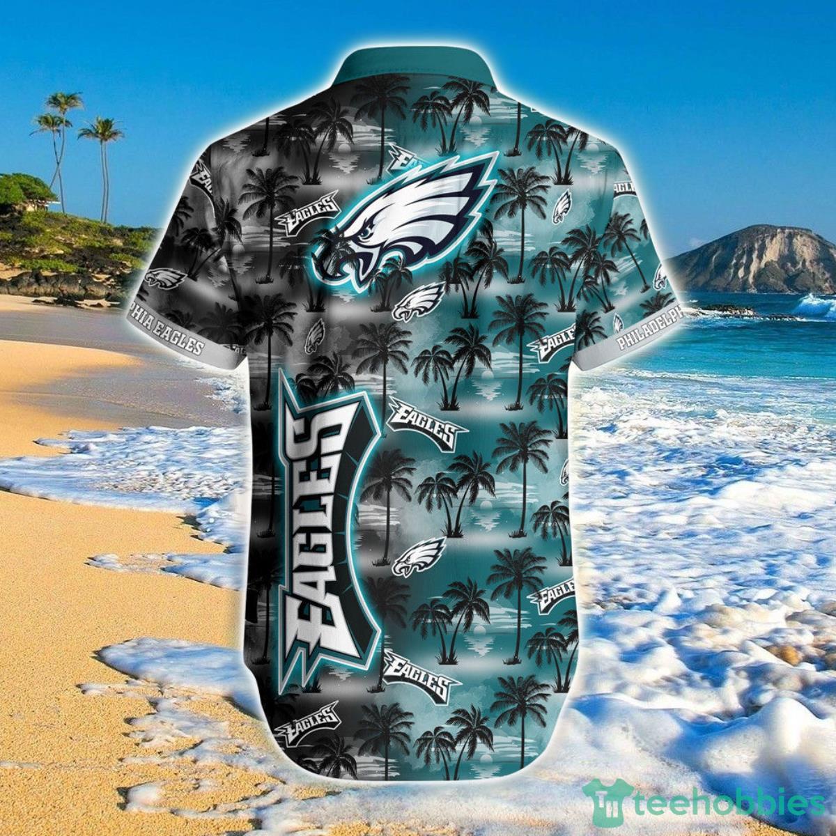 Philadelphia Eagles Hawaiian Shirt Palm Tree Pattern Product Photo 2