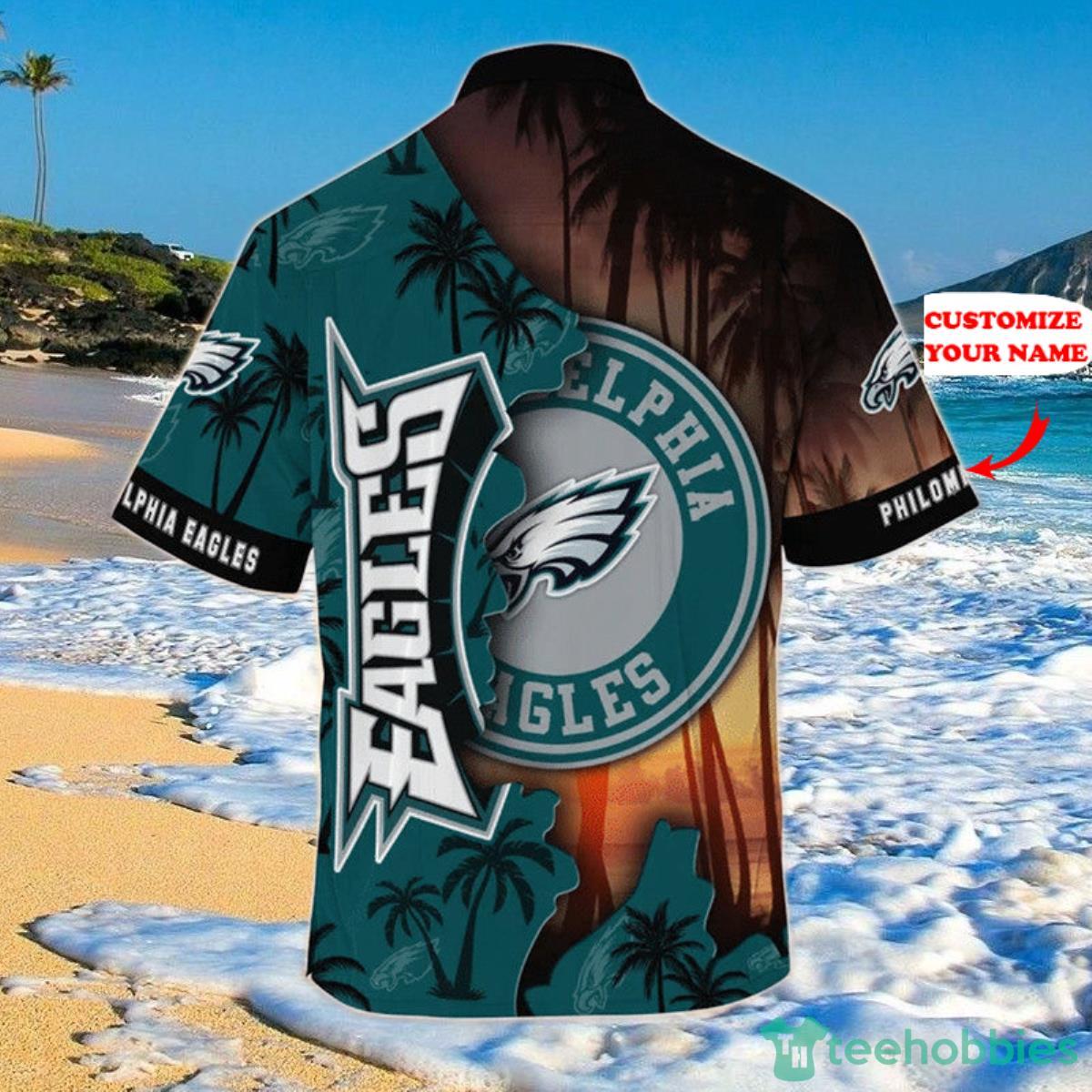 Philadelphia Eagles NFL Hawaiian Shirt Custom Name Product Photo 2