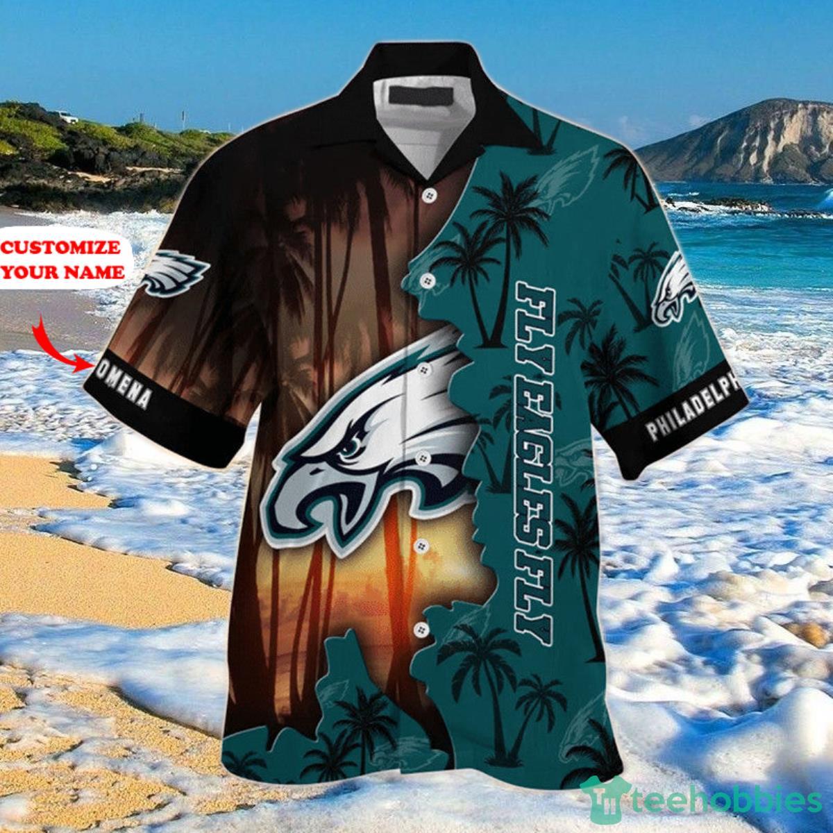 Philadelphia Eagles NFL Hawaiian Shirt Custom Name Product Photo 1