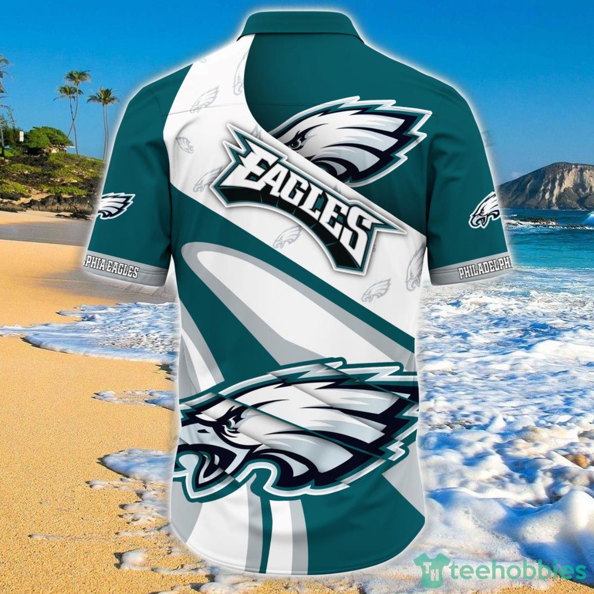 Philadelphia Eagles NFL Hawaiian Shirt Short Sleeve Big Logo Product Photo 2