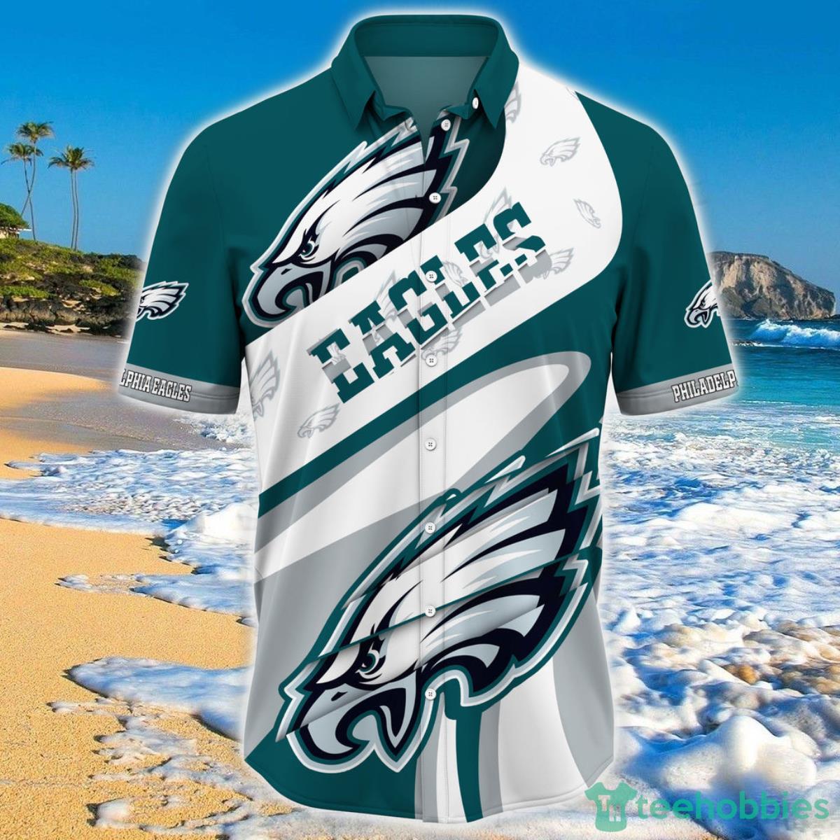 Philadelphia Eagles NFL Hawaiian Shirt Short Sleeve Big Logo Product Photo 1