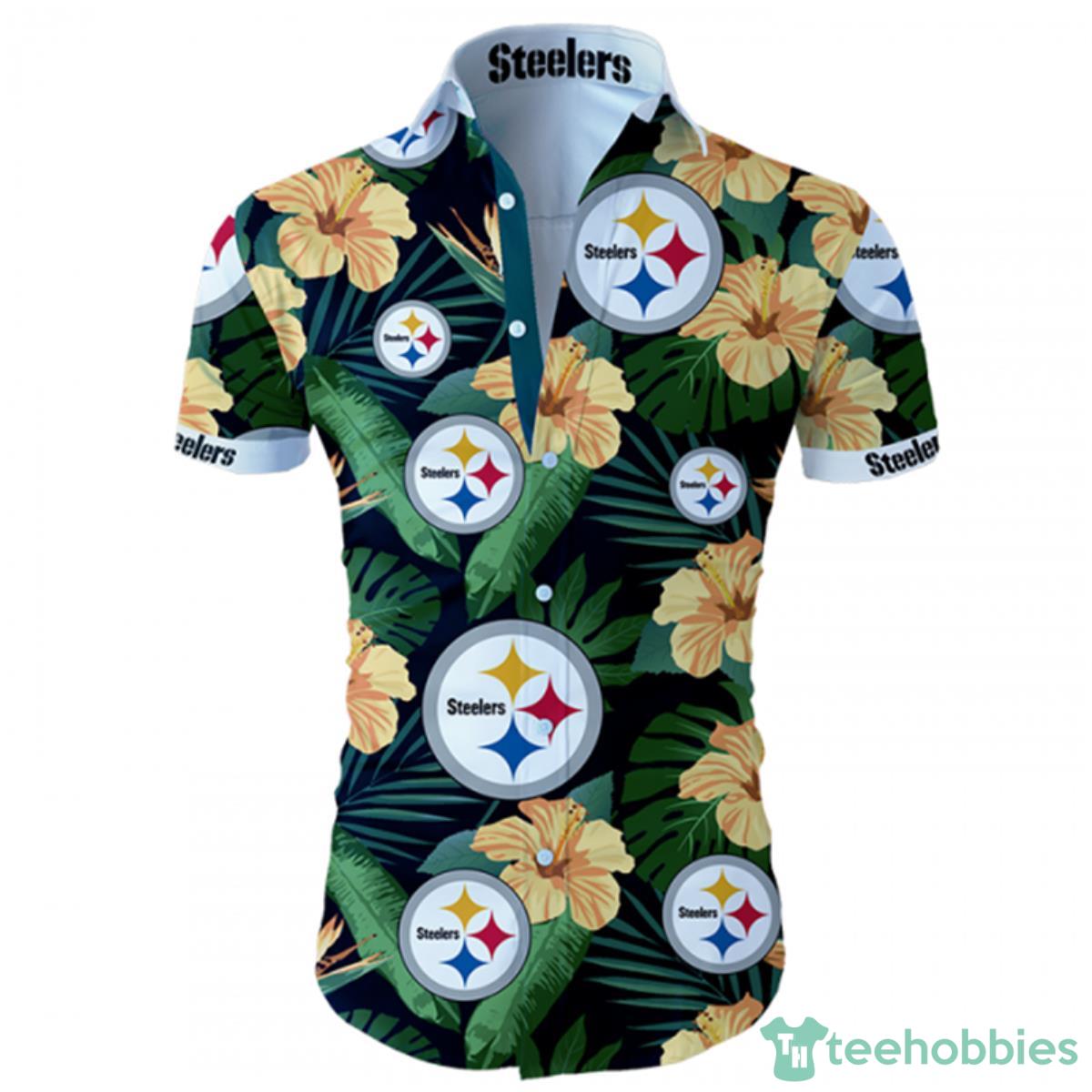 Pittsburgh Steelers Hawaiian Shirt Tropical Flower Short Sleeve Product Photo 1