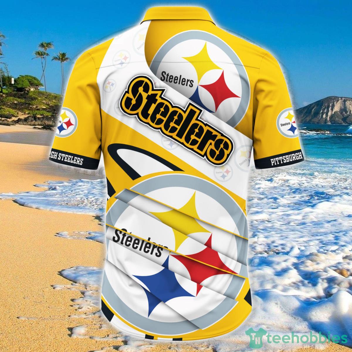 Pittsburgh Steelers NFL Hawaiian Shirt Short Sleeve Big Logo Product Photo 2