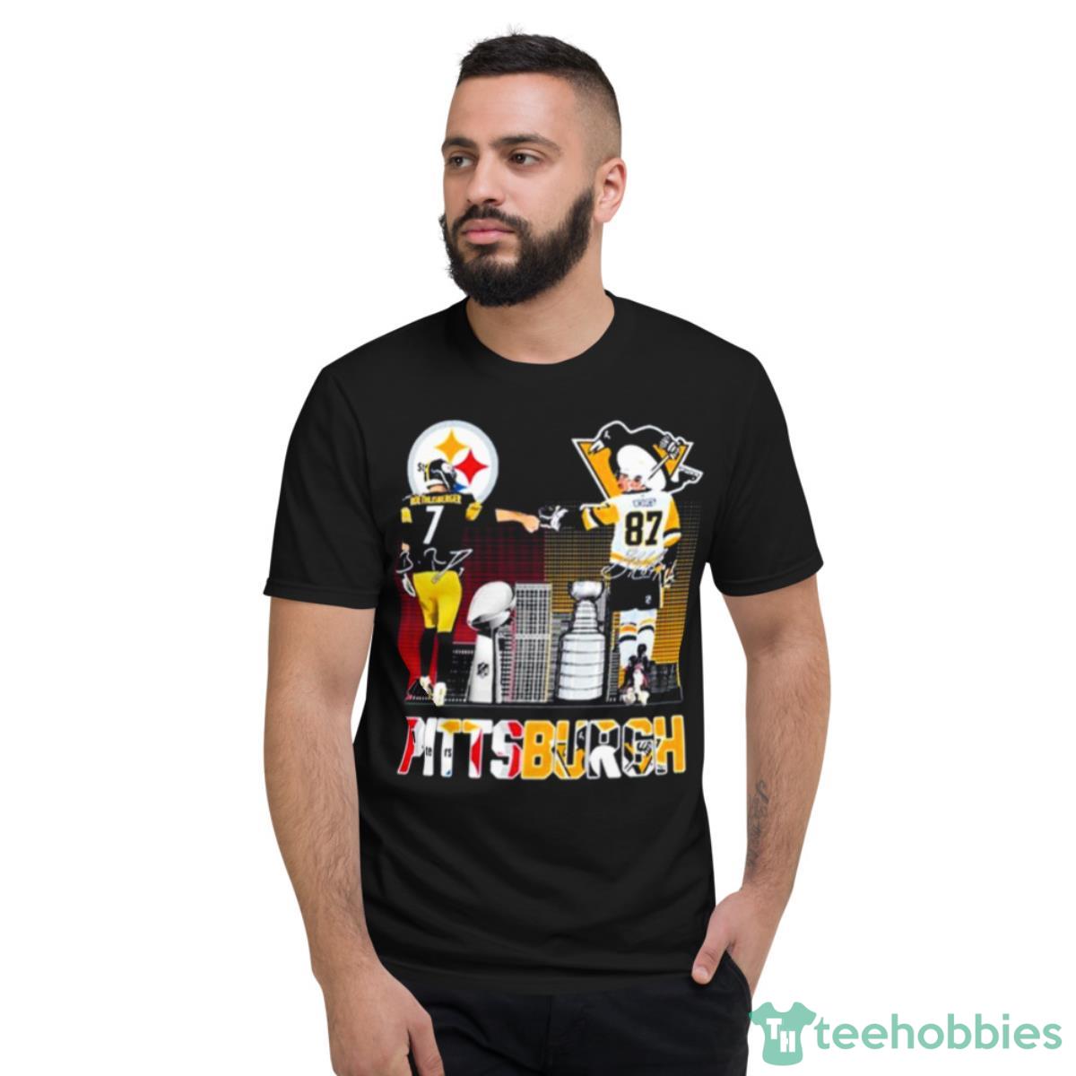 Pittsburgh Steelers Roethlisberger And Pittsburgh Penguins - Short Sleeve T-Shirt