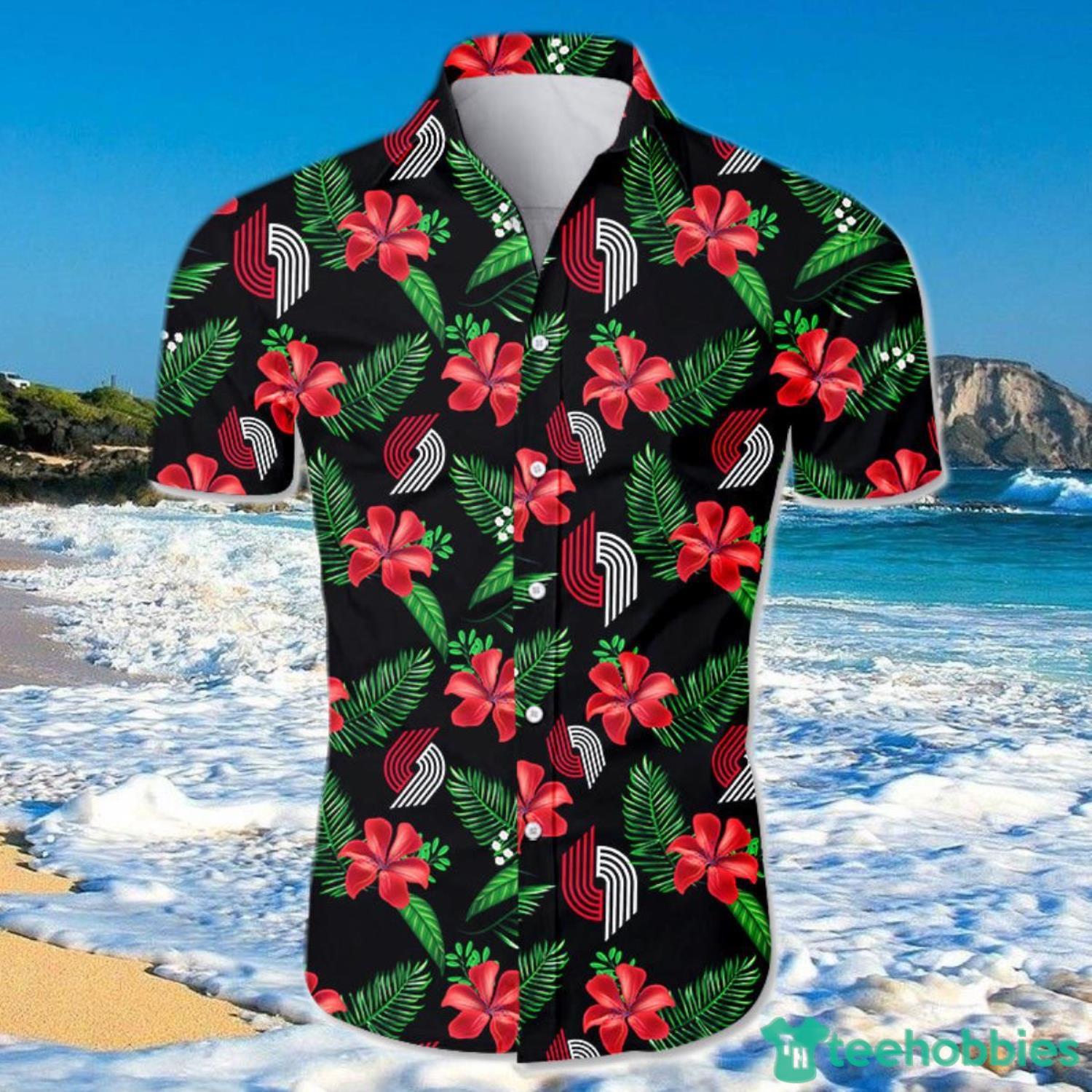 Portland Trail Blazers Hawaiian Shirt For Men And Women Small Flowers Product Photo 1 Portland Trail Blazers Hawaiian Shirt For Men And Women Small Flowers Product Photo 1