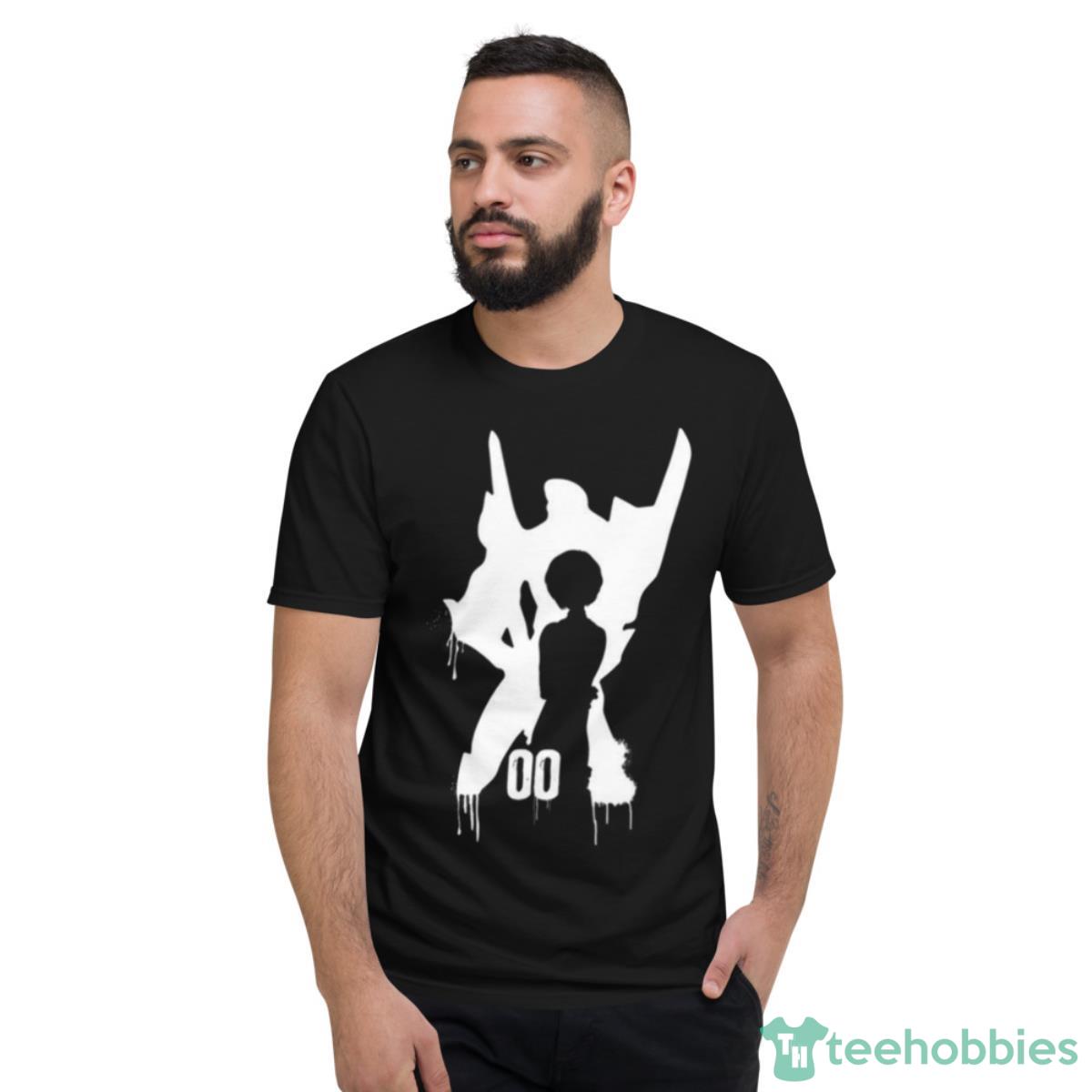 Rei Eva Unit 00 Rei Ayanami Character Bw Silhouette Artwork Shirt - Short Sleeve T-Shirt