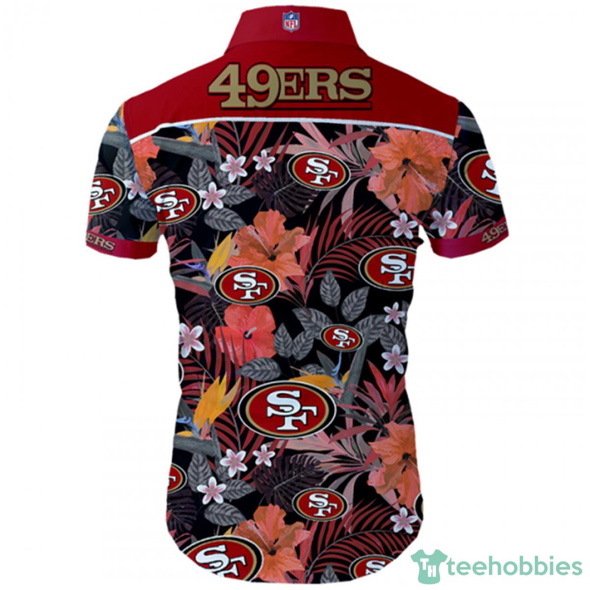 San Francisco 49ers Hawaiian Shirt Tropical Flower Short Sleeve Product Photo 2